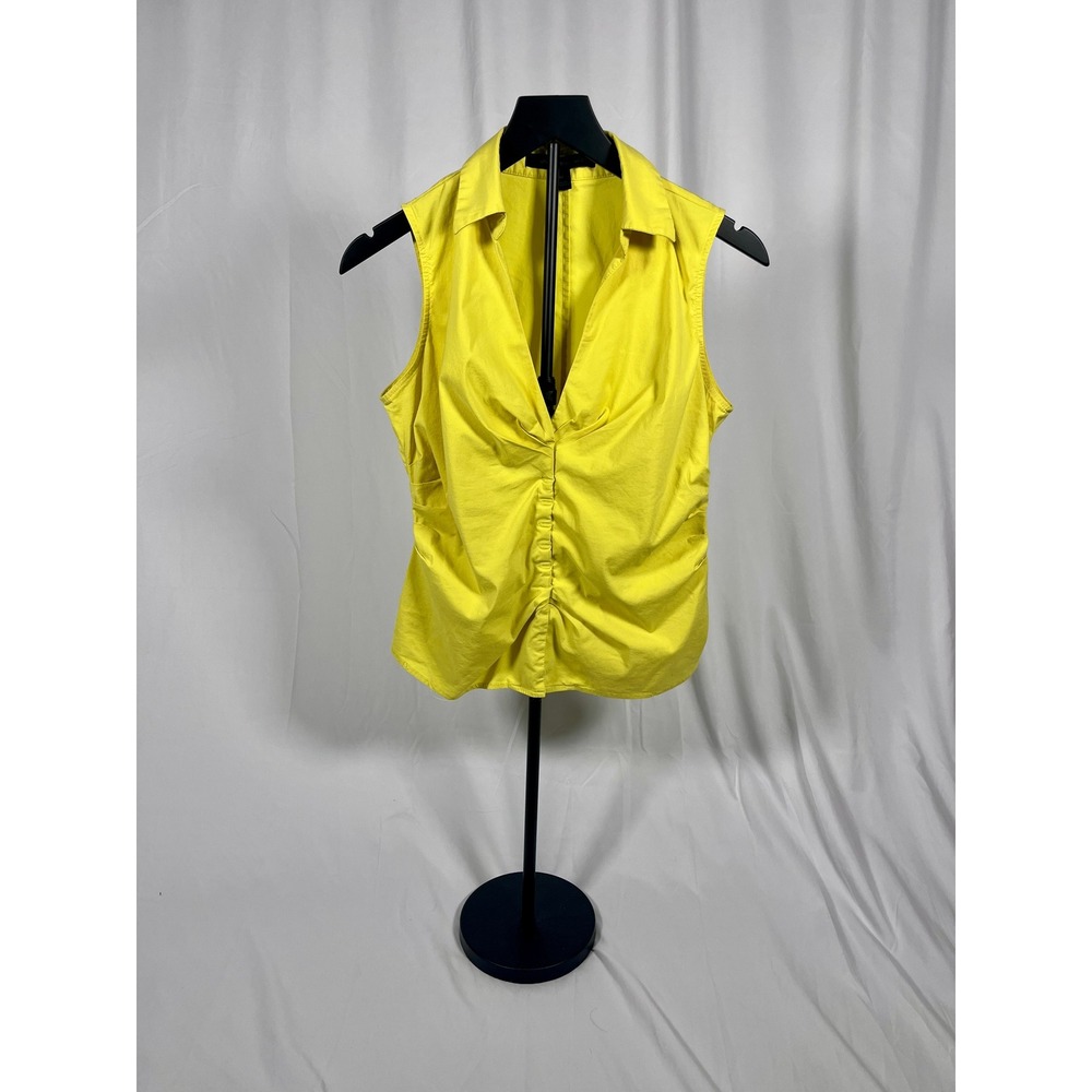 Vintage Express Design Studio Yellow Ruched Sleeveless Y2K Top M